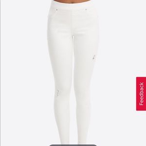 White Spanx Distressed Skinny Jeans Sz M